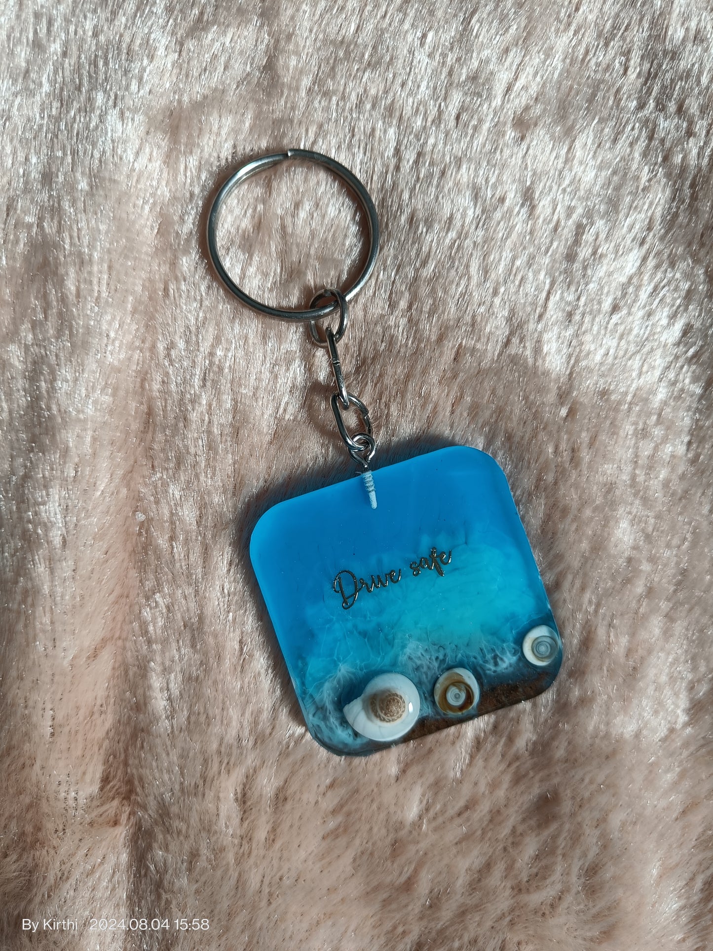 Customized Keychain - Beach themed name keychain