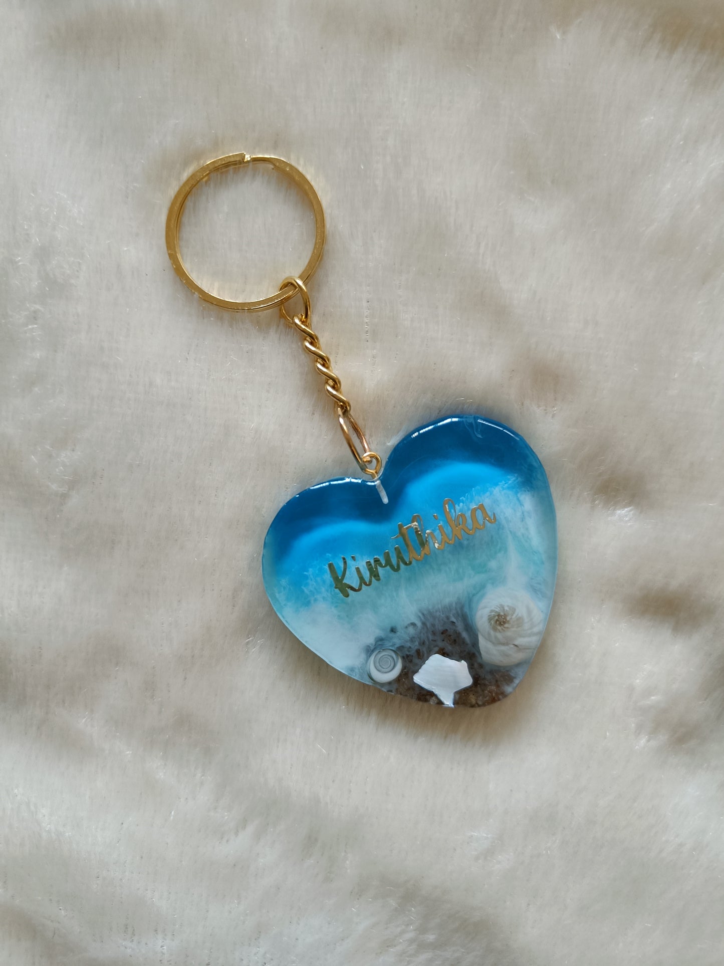 Customized Keychain - Beach themed name keychain