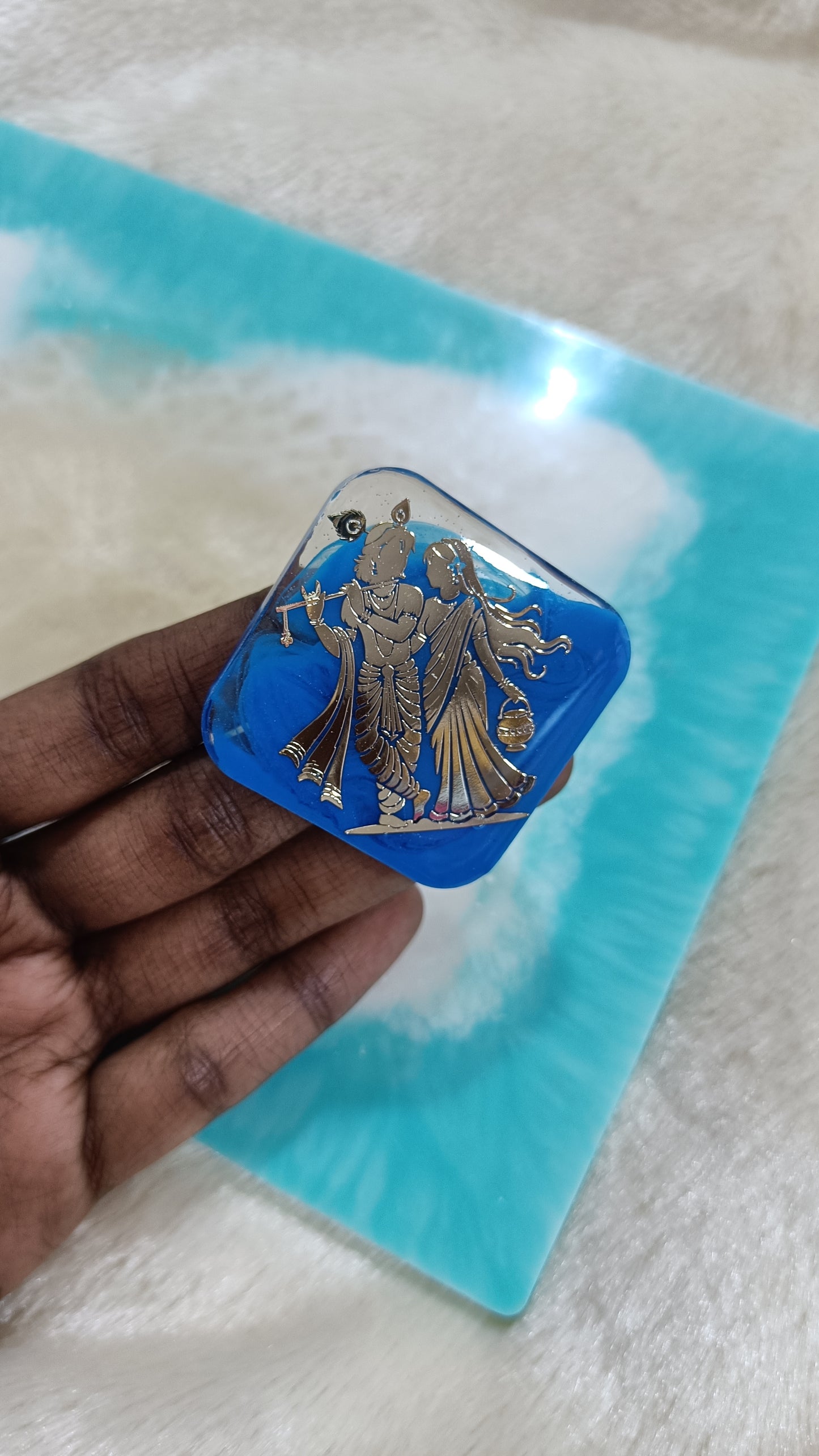 Krishna radha - Car accessory / keychain / fridge magnet / phone pop socket