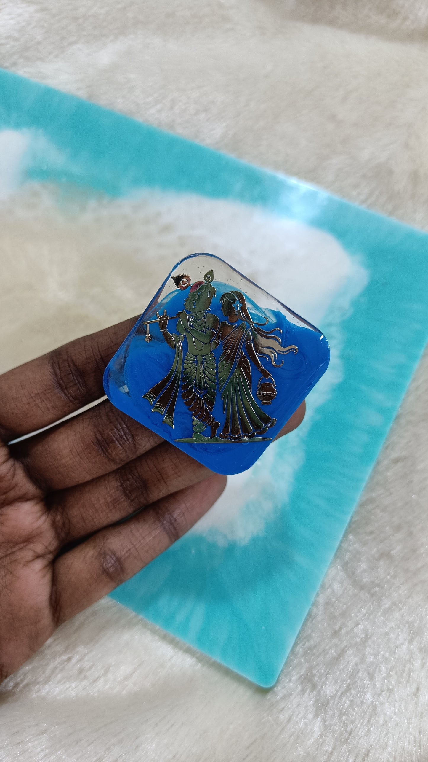 Krishna radha - Car accessory / keychain / fridge magnet / phone pop socket